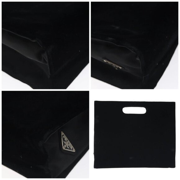 PRADA Hand Bag Velor Black - Picture 10 of 14